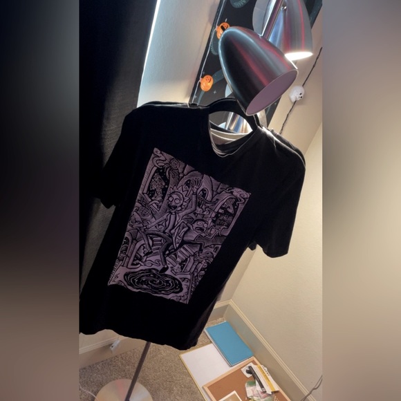 Rick and morty 4 dimensional black & white Oversized tee - Picture 1 of 1